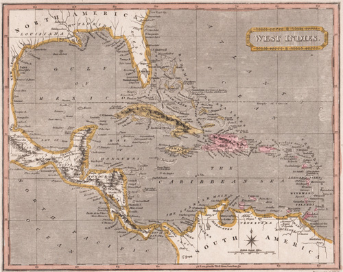 Carta rappresentante l'Isola della Martinicca [Martinique] (1763)